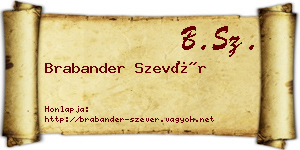 Brabander Szevér névjegykártya